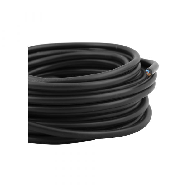 Huishoudsnoer 2x0.75 zwart 10 meter.