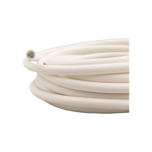 Huishoudkabel 3x1.0 wit 5 meter.