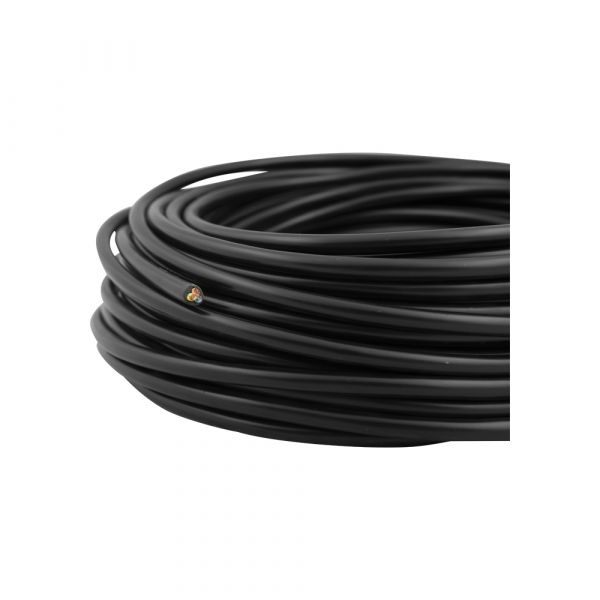 Huishoudkabel 3x1.0 zwart 25 meter.