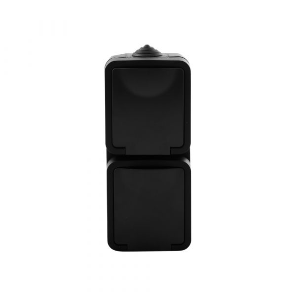 Ac q-link conttdoos | építés | 2-szeres | védőföldeléssel | fröccsenésálló ip54 | függőleges | fekete - 00.946.50
