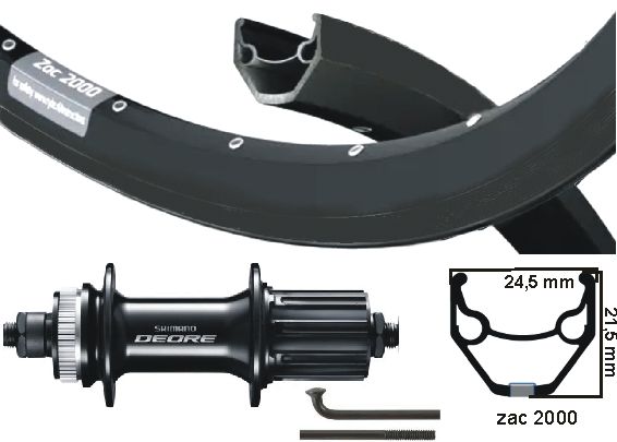 Kgs rear wheel 622 shim ryde zac 2000 black cass 8 9 10 speed dropout black black