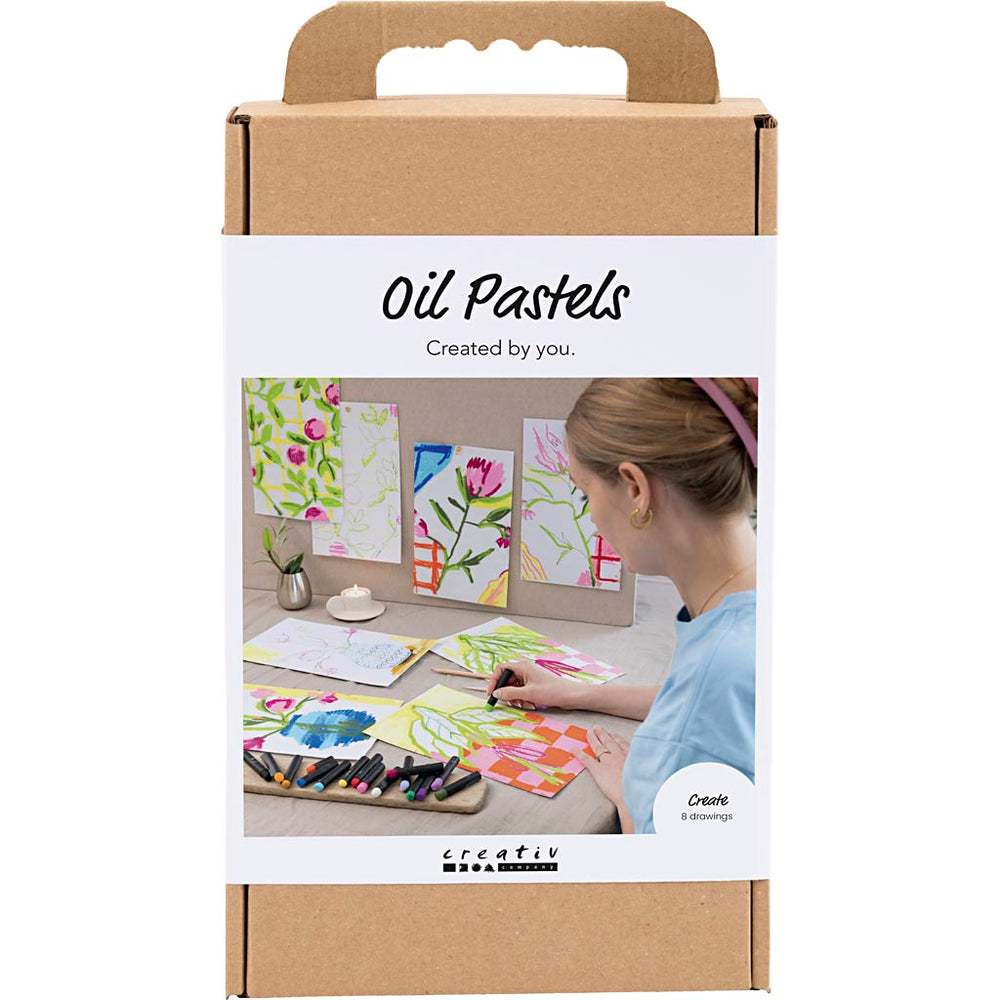 Creativ company hobbyset oliepastel, bloemen, diverse kleuren, 1 doos