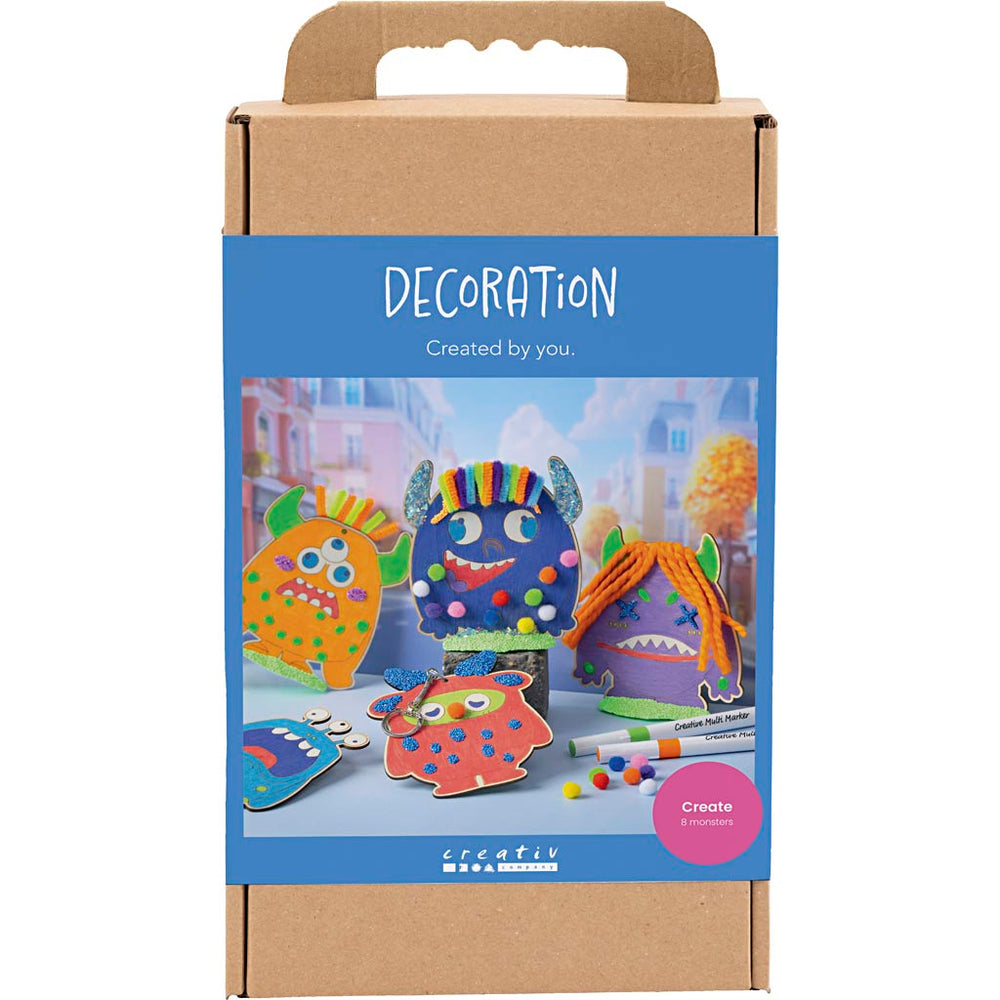 Creativ company hobbyset decoratie, monsters, kleurrijk, vrolijke kleuren, sterke kleuren, 1 doos