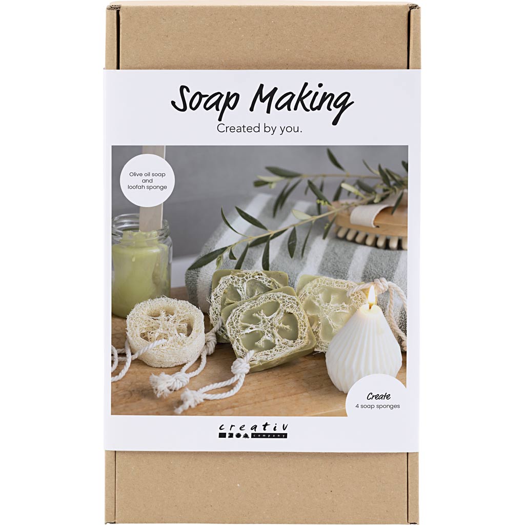 Creativ company hobbyset zeep maken, loofah, olijfgroen, 1 doos