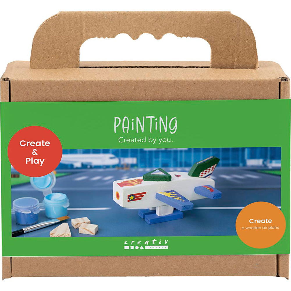 Creativ company mini hobbyset schilderen, vliegtuig, blauw groen harmonie, 1 doos