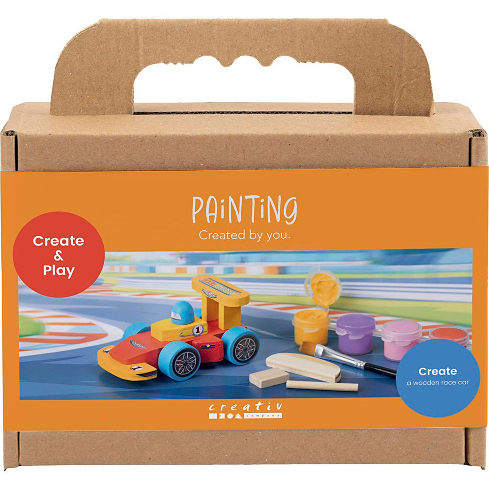 Creativ company mini hobbyset schilderen, racewagens, kleurrijk, 1 doos