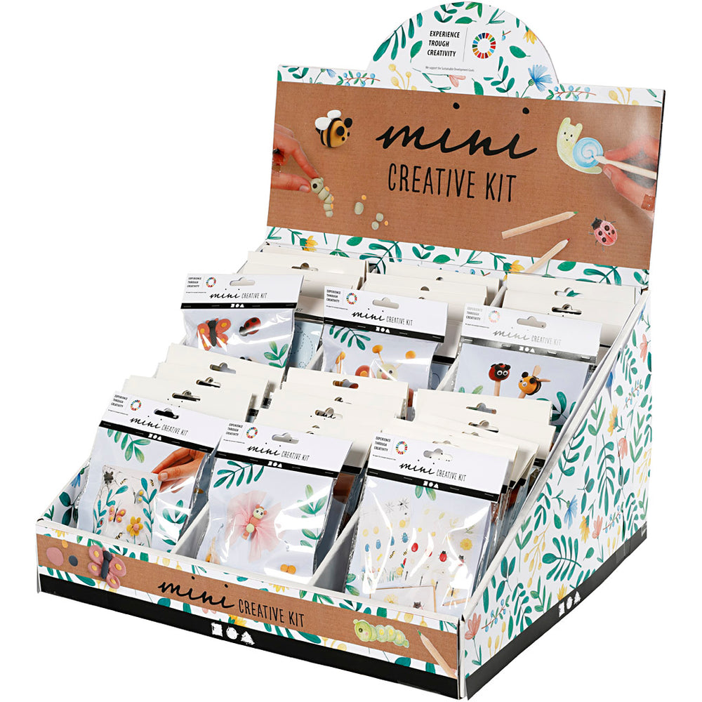 Silk clay display with creative mini kits, h: 539 mm, 42 set 1 box