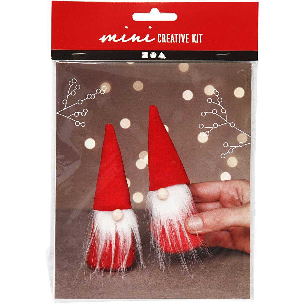 Creativ company creative mini kit, kerstkabouter, h: 12 cm, rood, 1 doos