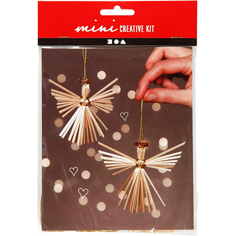Creativ company creative mini kit, engel van stro, h: 8 cm, 1 doos