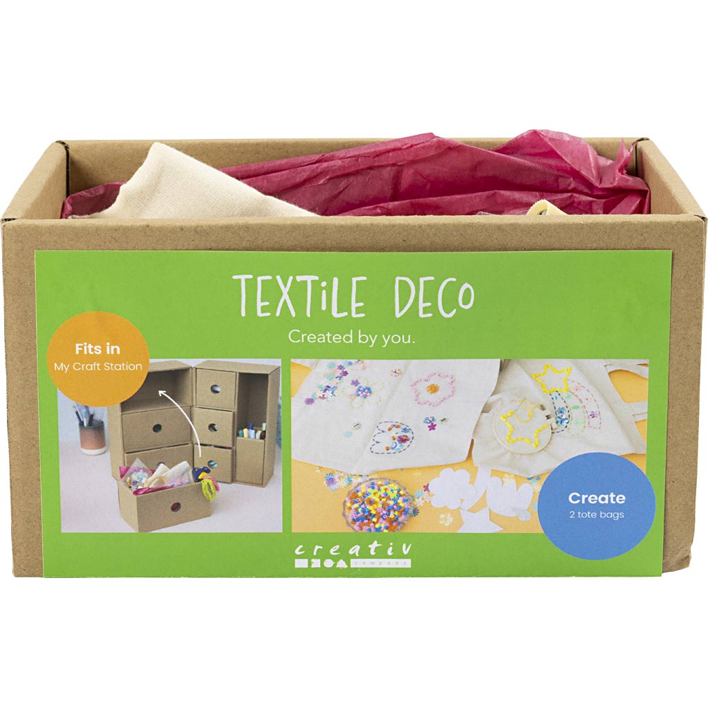 Creativ company mijn knutselstation textieldecoratie, diverse kleuren, 1 doos