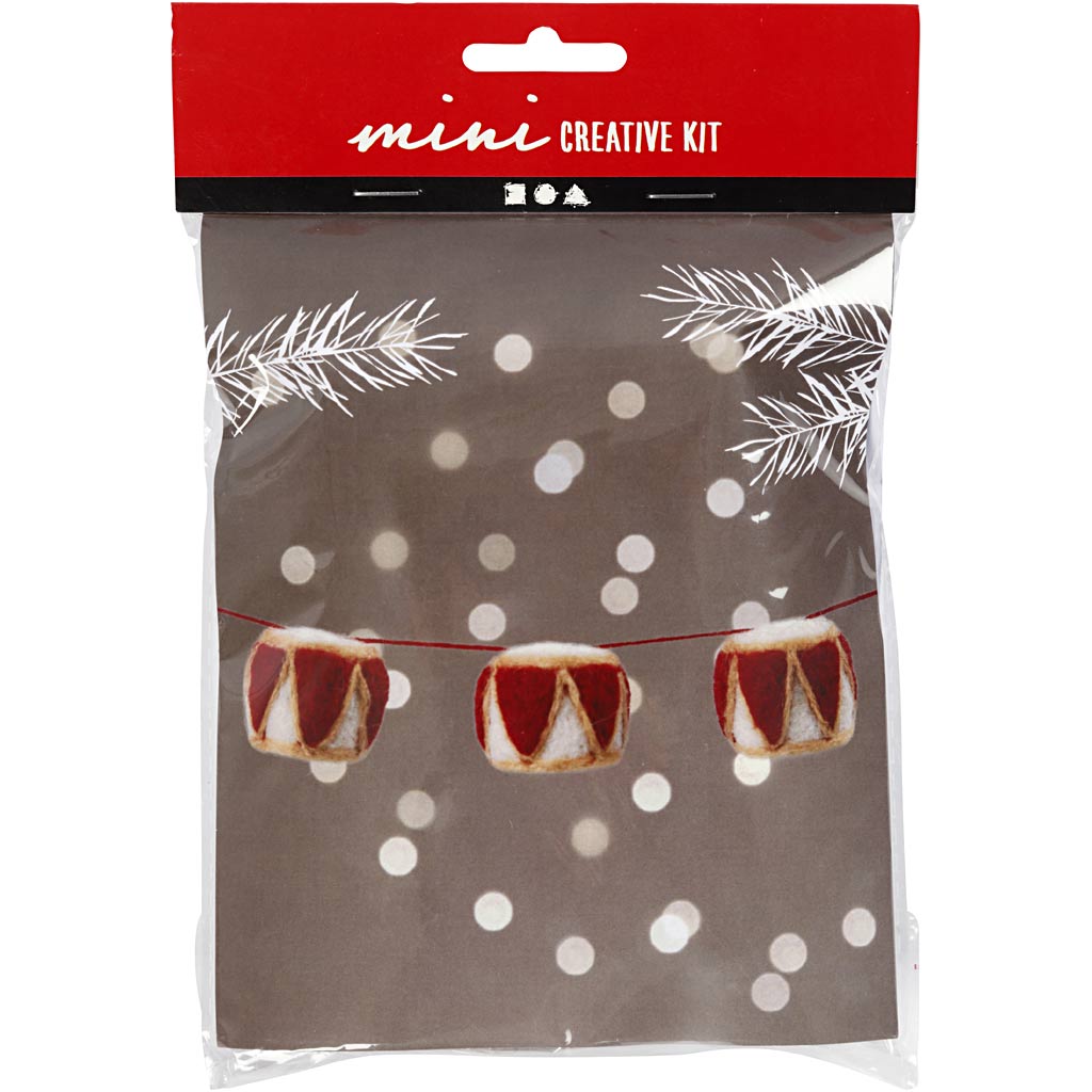 Creativ company mini hobby set, drum, d 33 mm, beige, antique red, 1 set