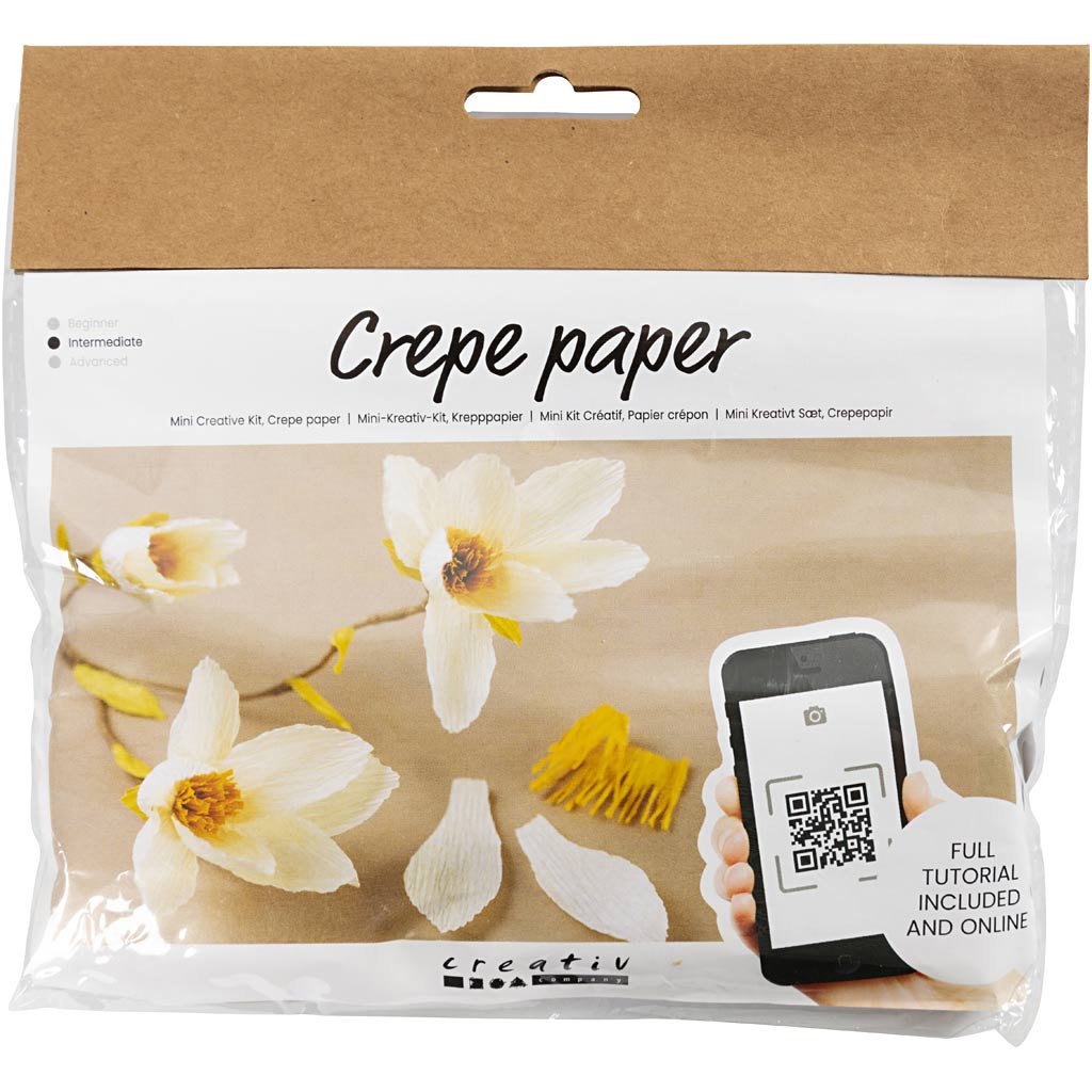 Creativ company mini hobbyset crêpepapier, magnoliatak, crêpe-verhouding: 180%, 1 doos