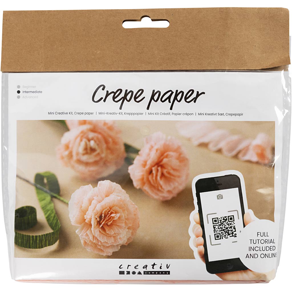 Creativ company mini hobby set crepe paper, carnations, crepe ratio: 180%, 105 gr, 1 box