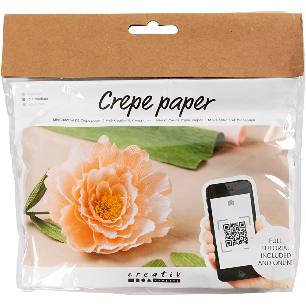 Creativ company mini hobbyset crêpepapier, pioenroos, crêpe-verhouding: 180%, 105 gr, 1 doos