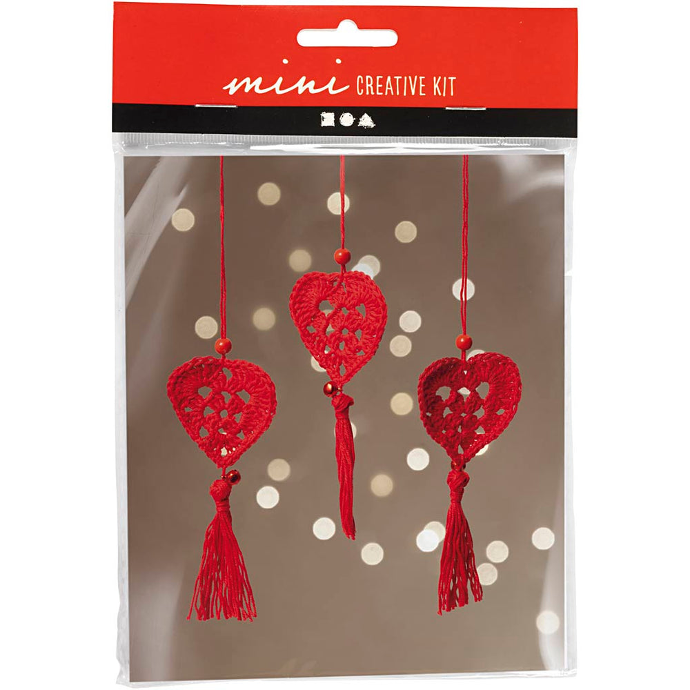 Creativ company mini hobbyset haken, harten, 1 doos