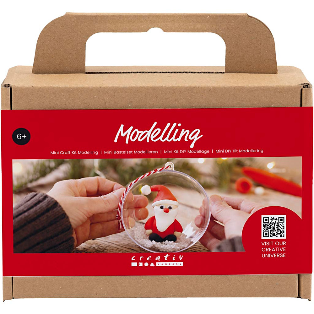 Creativ company mini hobbyset boetseren, kerstman, rood wit, 1 doos