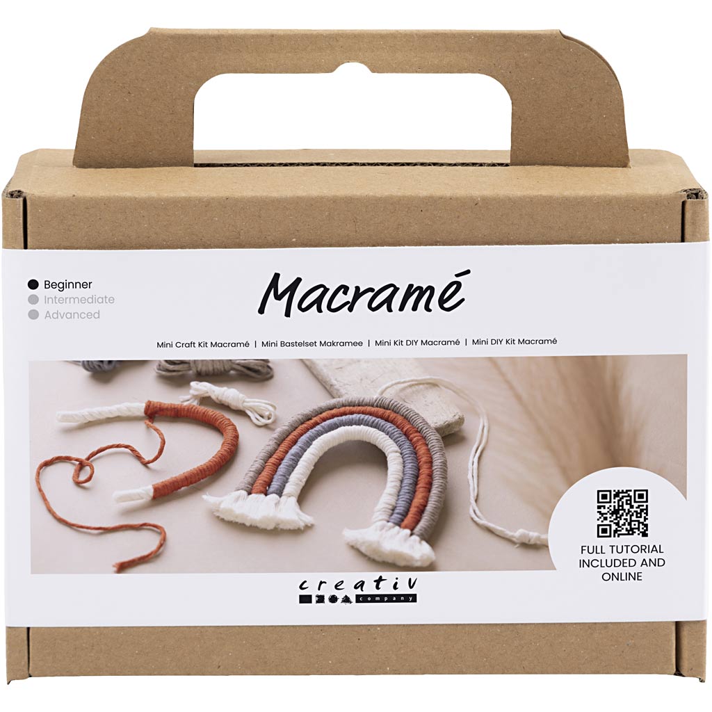 Creativ company mini hobby set macramé, rainbow, 1 box