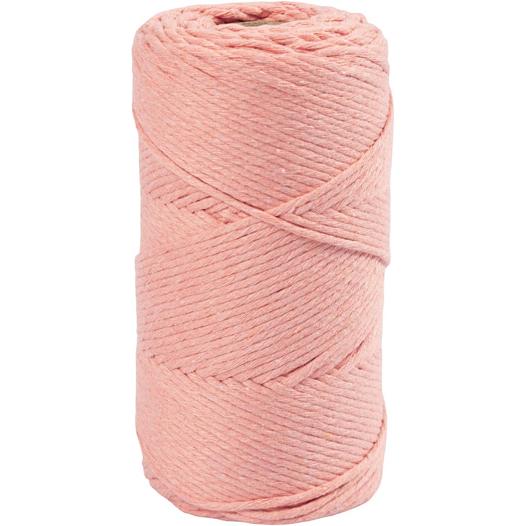 Creativ company macramé cord, l: 198 m, d 2 mm, pink, 330 g 1 roll