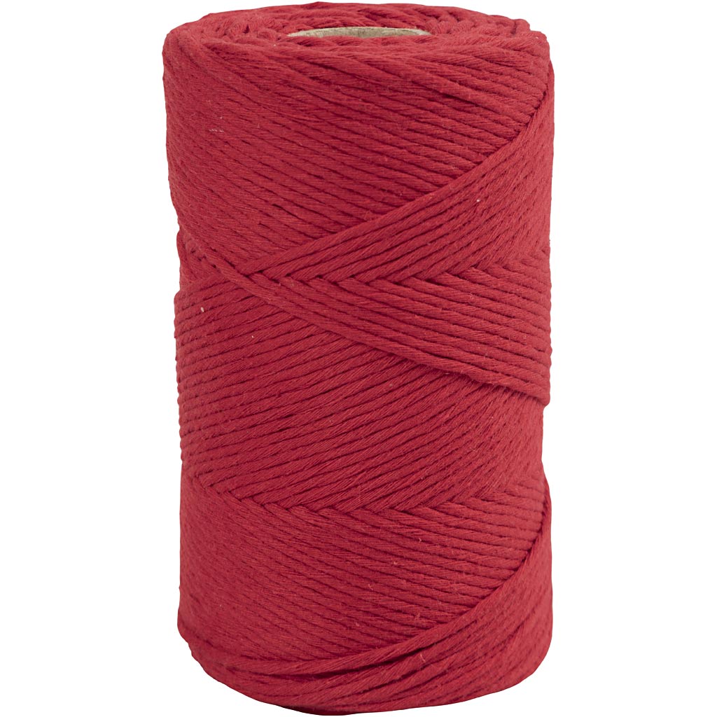 Creativ company macramé cord, l: 198 m, d 2 mm, red, 330 g 1 roll