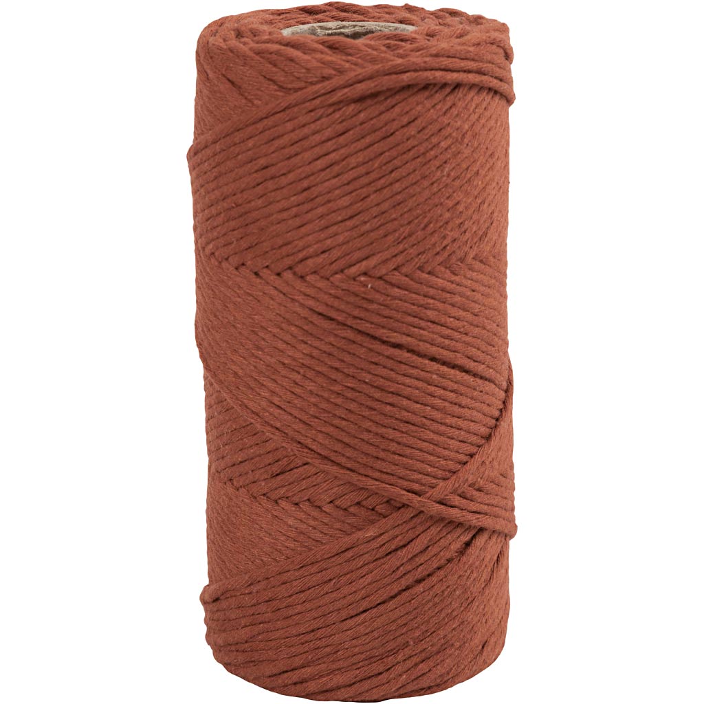 Creativ company macramé cord, l: 198 m, d 2 mm, burnt orange, 330 gr 1 roll