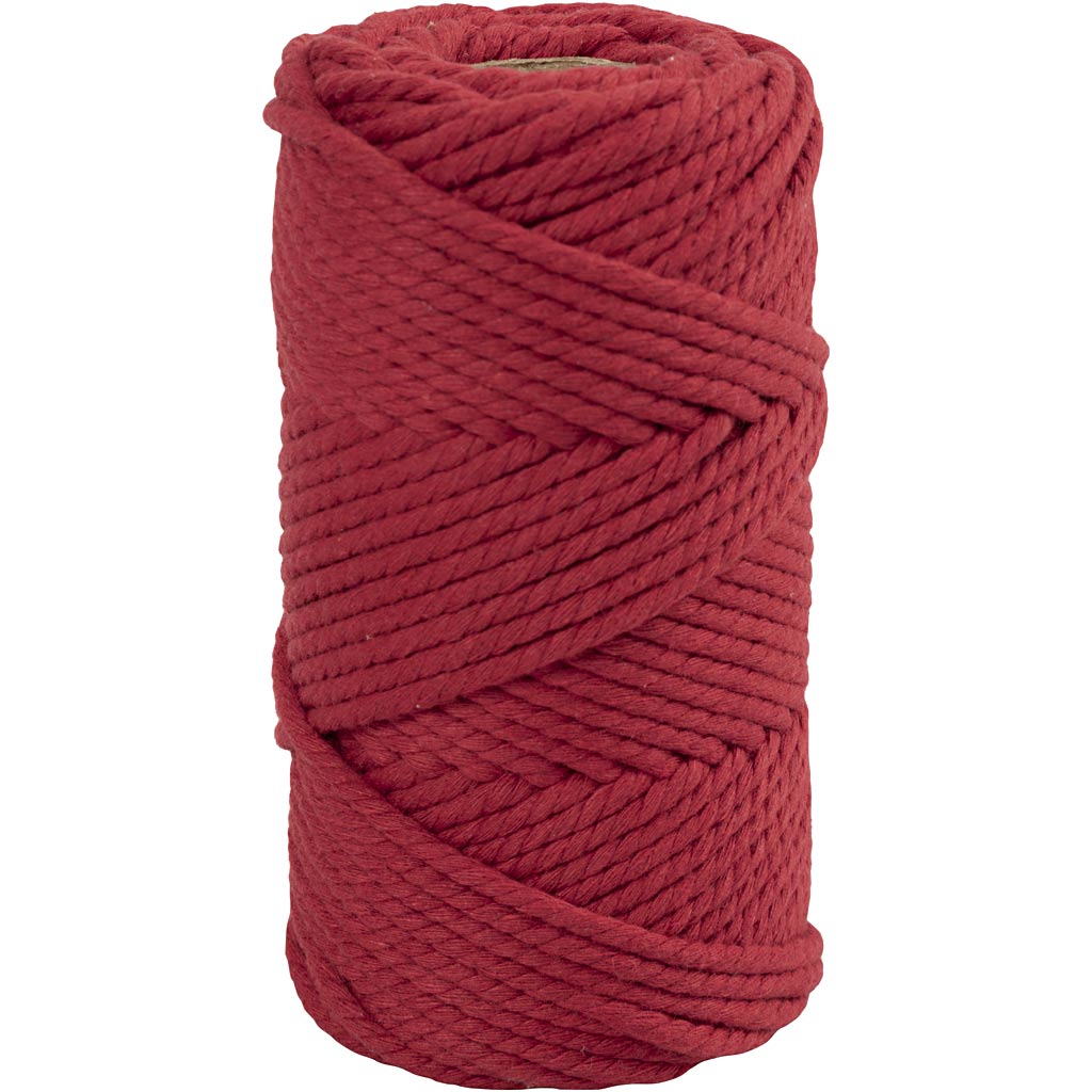 Creativ company macramé cord, l: 55 m, d 4 mm, red, 330 g 1 roll