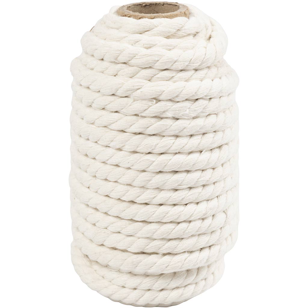 Creativ company macramé rope, l: 12 m, d 8.5 mm, off-white, 300 gr 1 roll