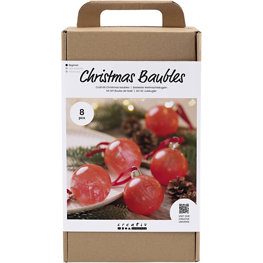 Creativ company hobbyset kerstballen, marmeren, 1 doos