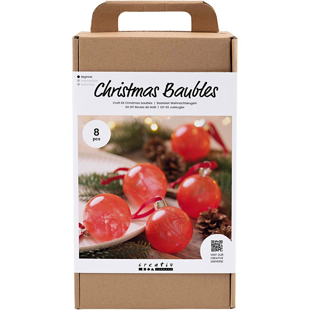 Creativ company hobbyset kerstballen, marmeren, 1 doos