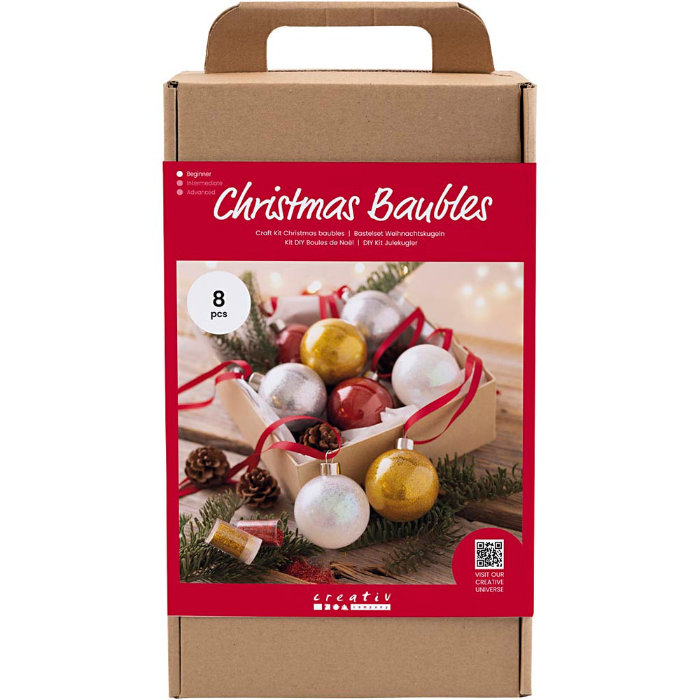 Creativ company hobbyset kerstballen, glitter, 1 doos