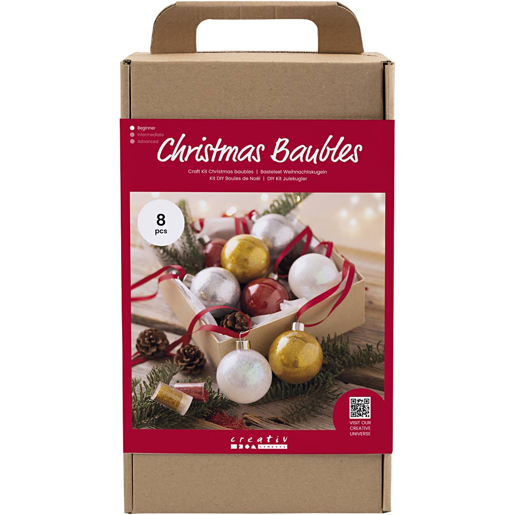 Creativ company hobbyset kerstballen, glitter, 1 doos