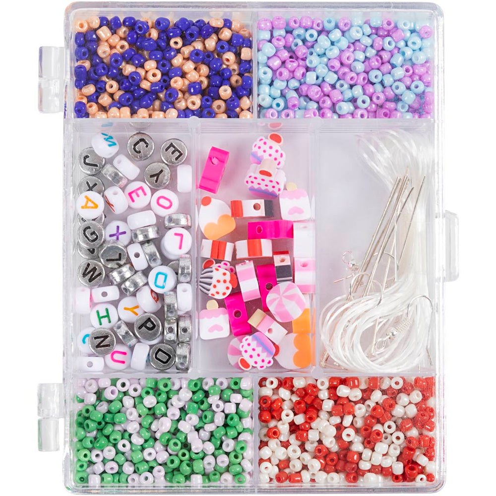 Creativ company creatieve box sieraden, snoepmix, ca. 1600+ stuk, pastelkleuren, 1 doos