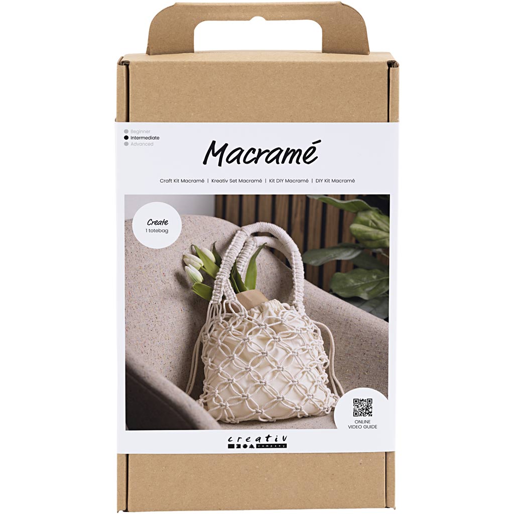 Creativ company hobby set macramé, bag, white, 1 box