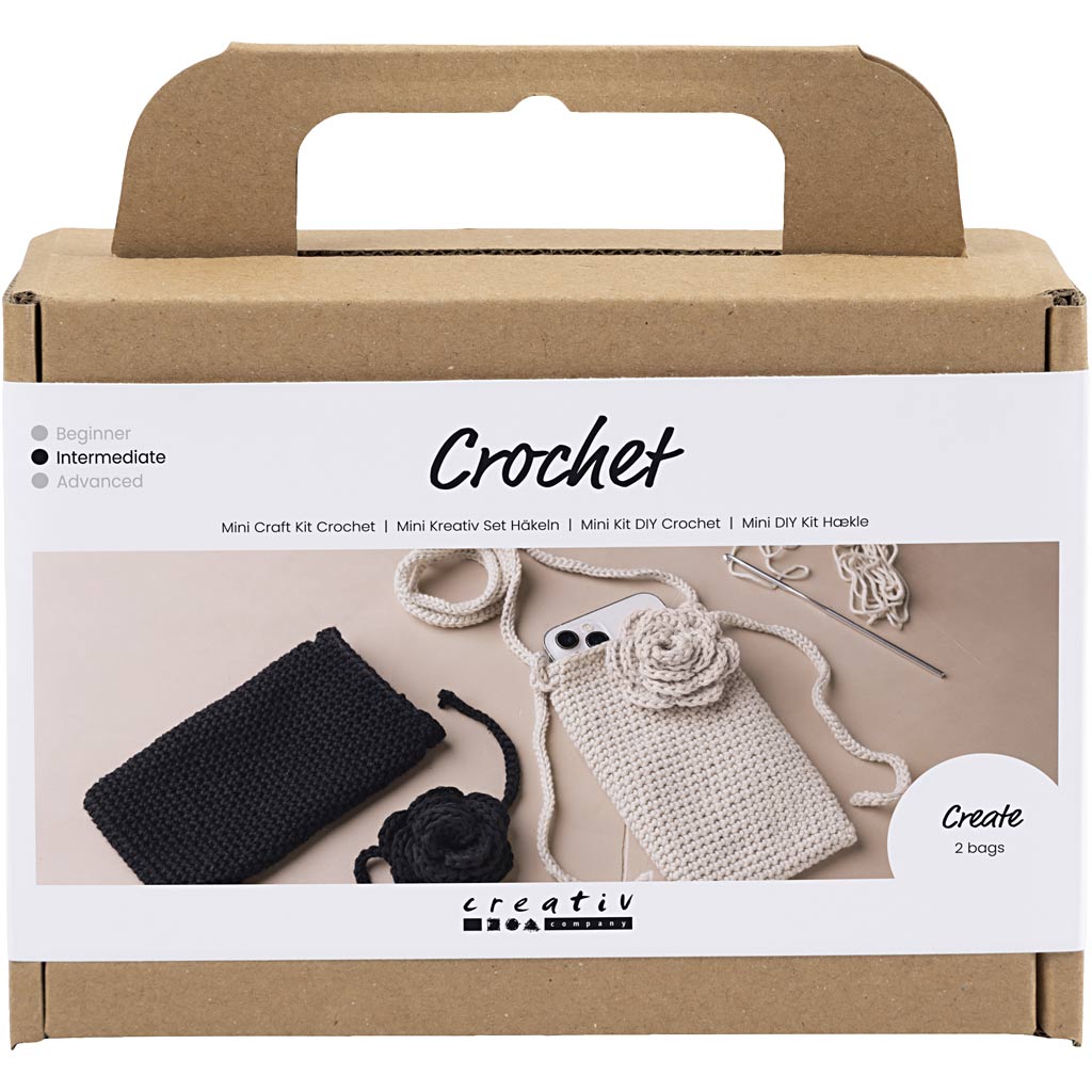 Creativ company mini hobby set crochet, bag with rose, 1 box