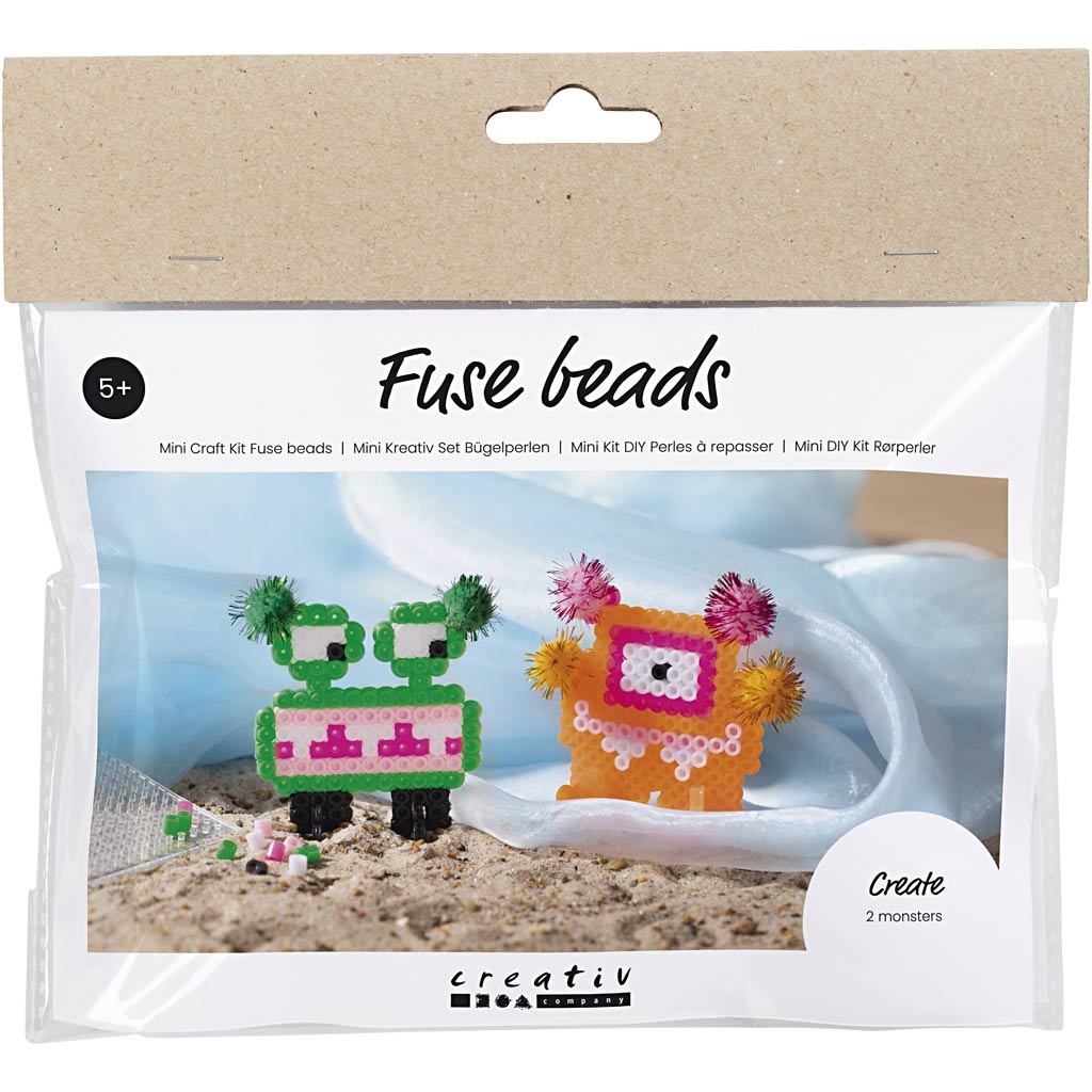 Creativ company mini hobbyset strijkkralen, monster, diverse kleuren, 1 doos