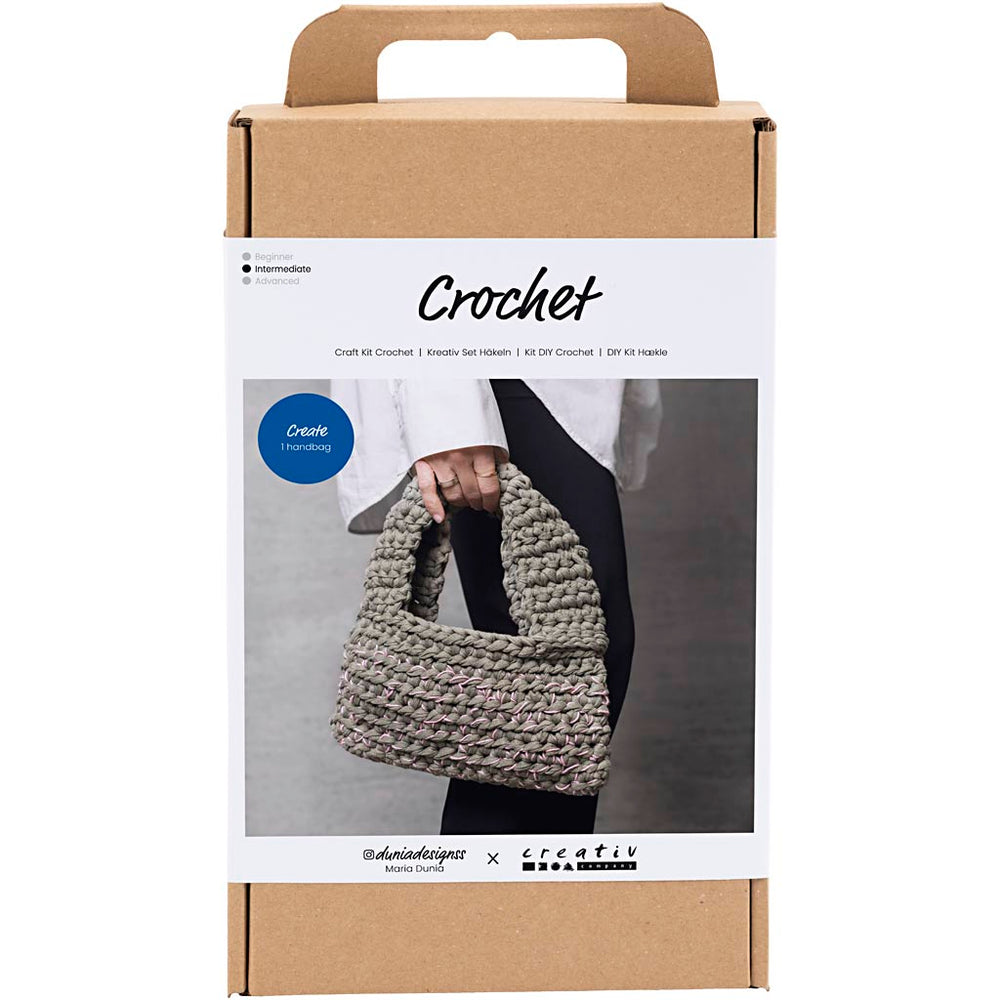 Creativ company hobby set crochet, sturdy bag, olive green, 1 box