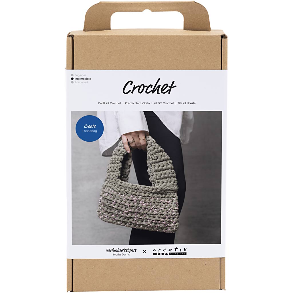 Creativ company hobby set crochet, sturdy bag, olive green, 1 box
