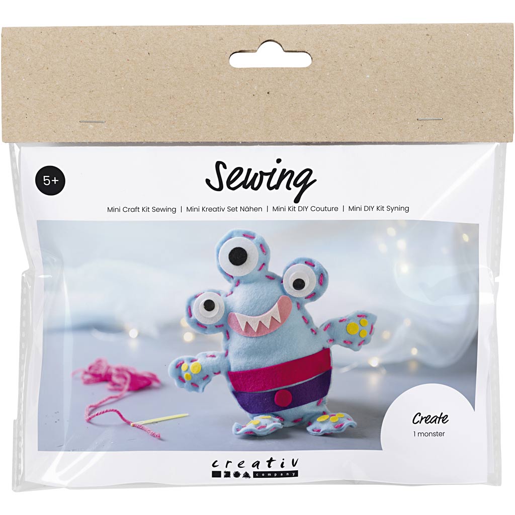 Creativ company mini hobby set sewing, felt sample, various colors, 1 box