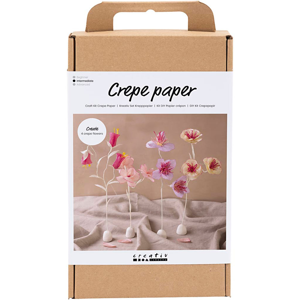 Creativ company hobby set crepe paper, flower, pastel colors, 1 box