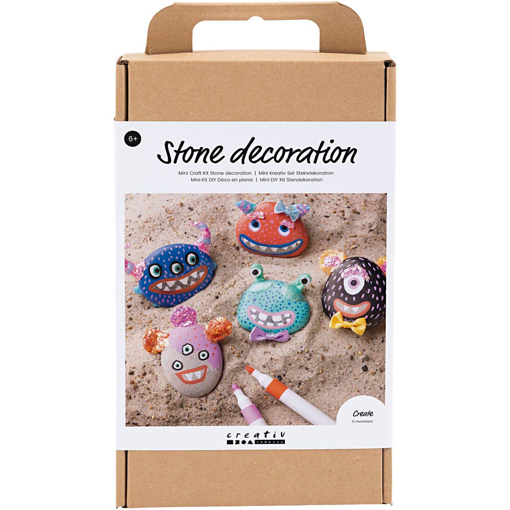 Creativ company hobbyset steendecoratie, monster, diverse kleuren, 1 doos