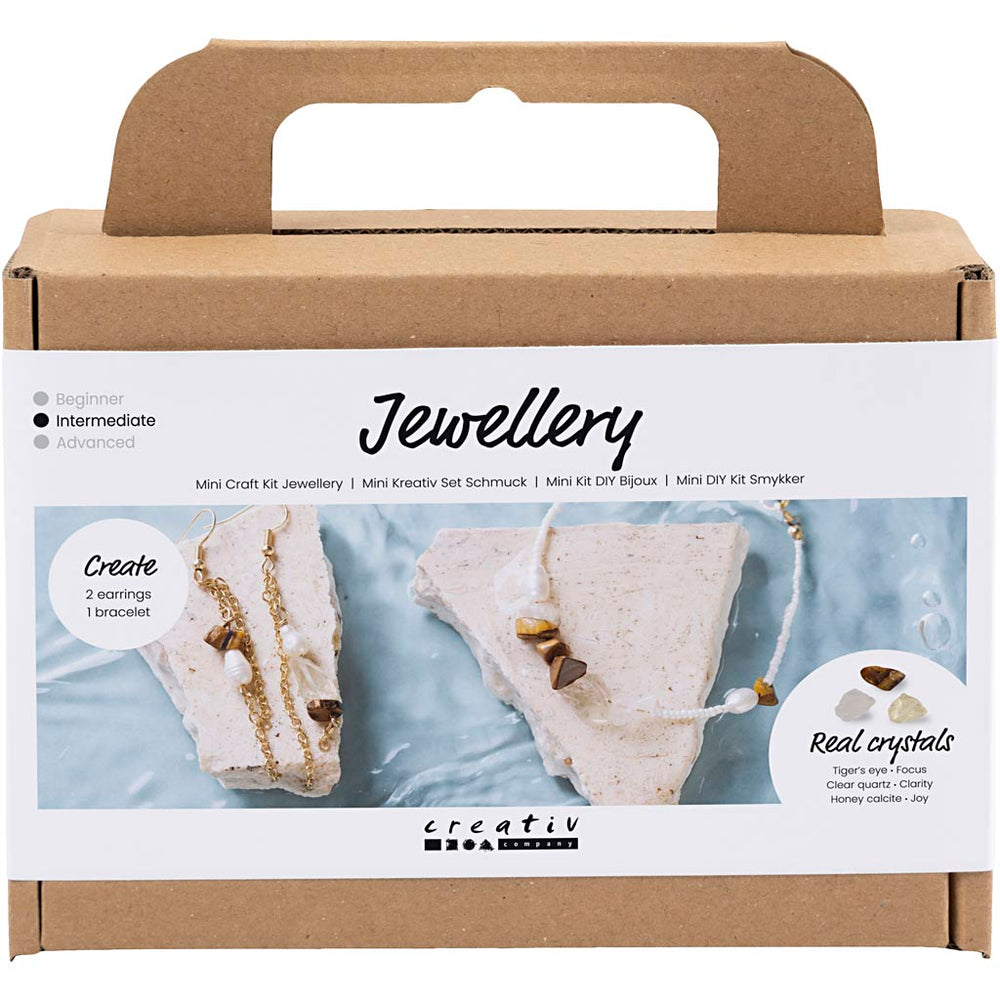 Creativ company mini hobby set jewelry, crystal necklace and earrings, 1 box