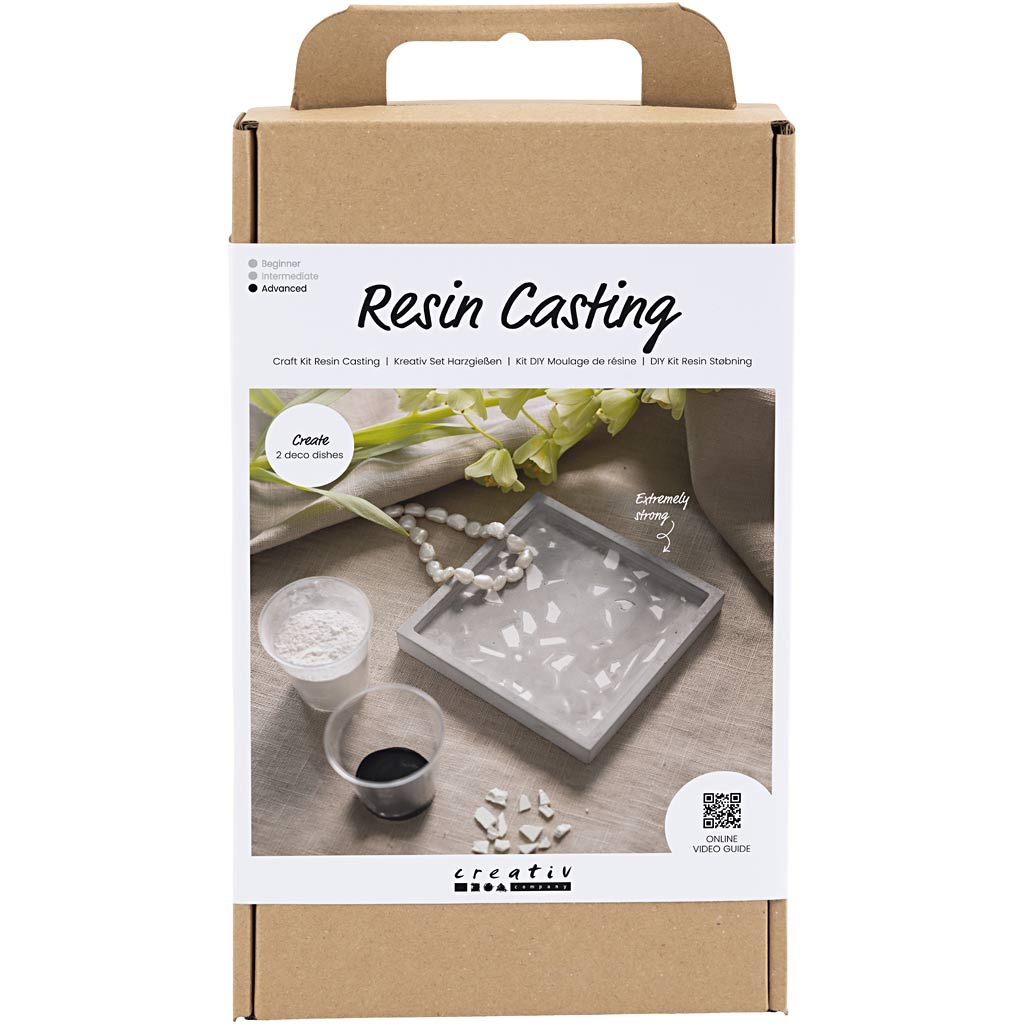 Creativ company hobby set resin casting, tray with terrazzo, black, white, 1 box