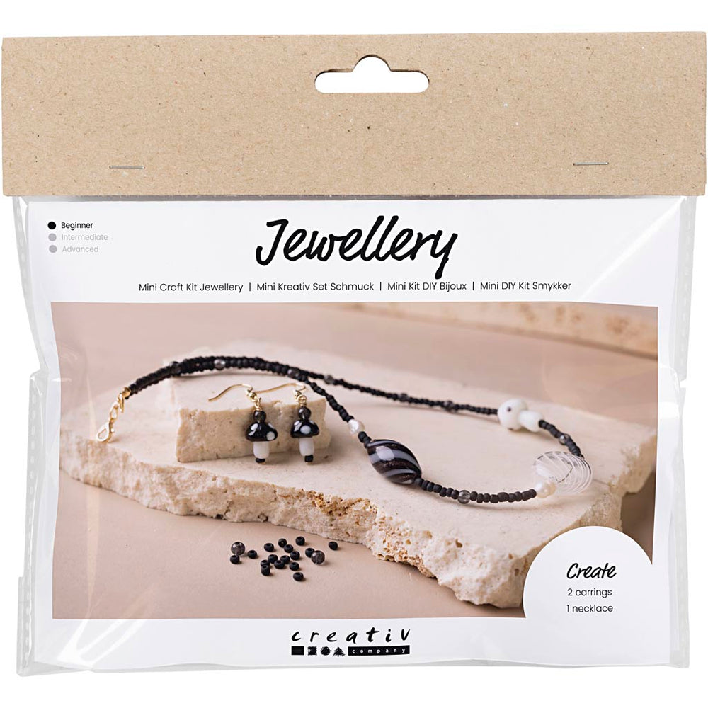 Creativ company mini hobbyset sieraden, stoere halsketting, zwarte harmonie, 1 doos