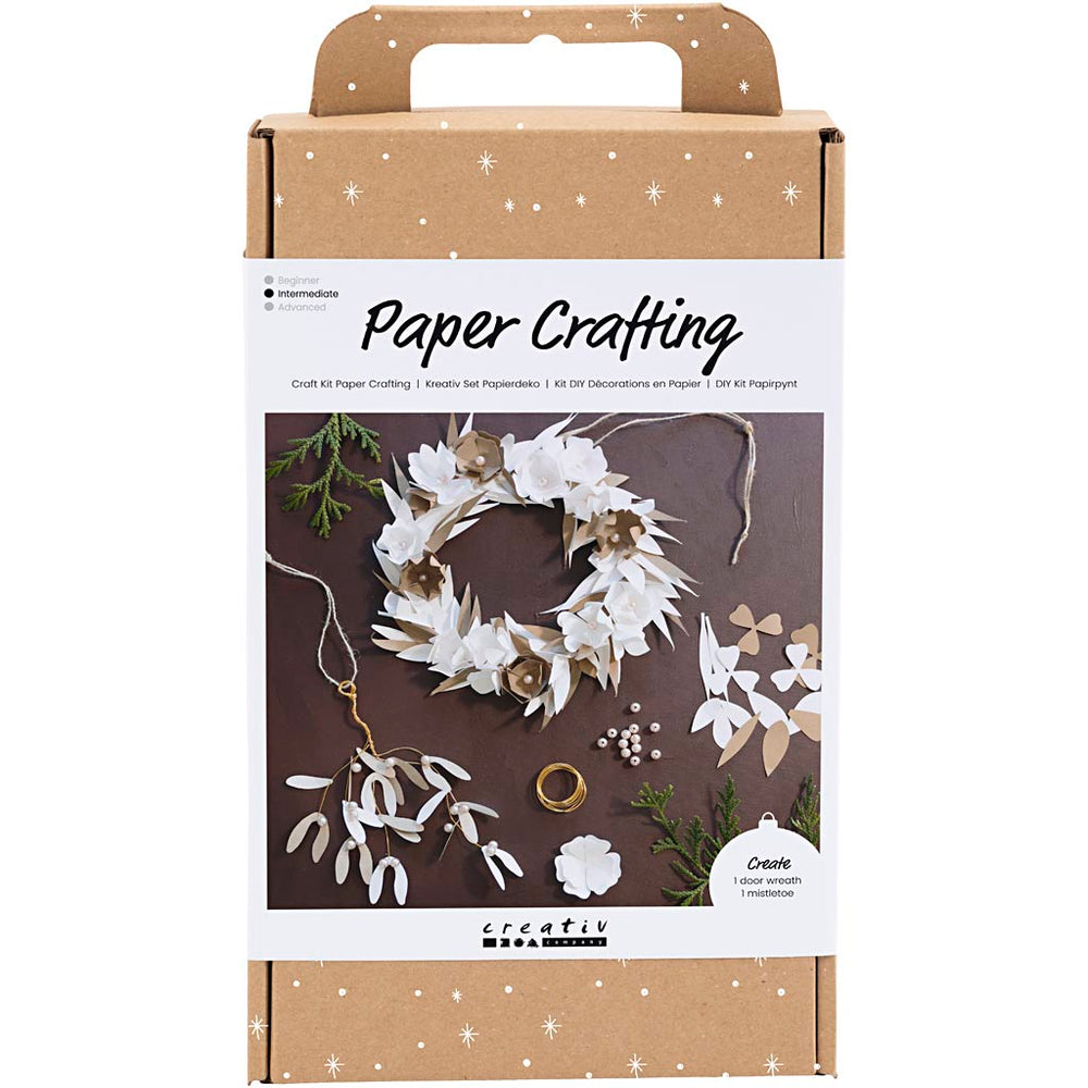 Creativ company hobbyset papier kunst, krans, wit, licht naturel, 1 doos