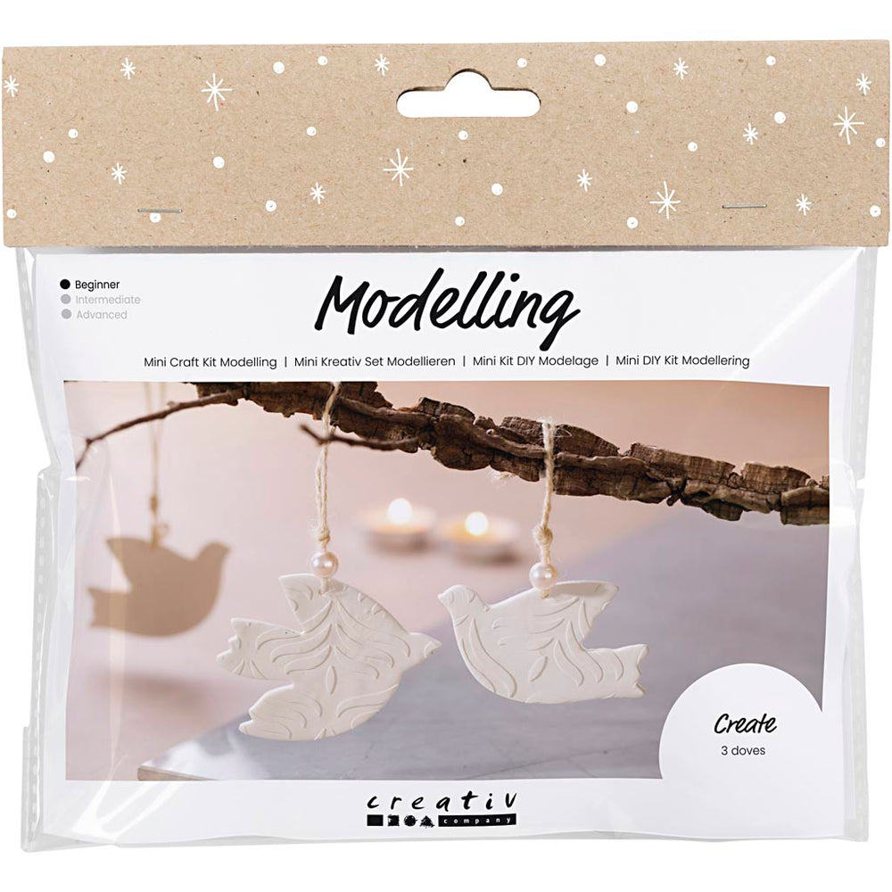 Creativ company mini hobby set sculpting, pigeons, off white, 1 box