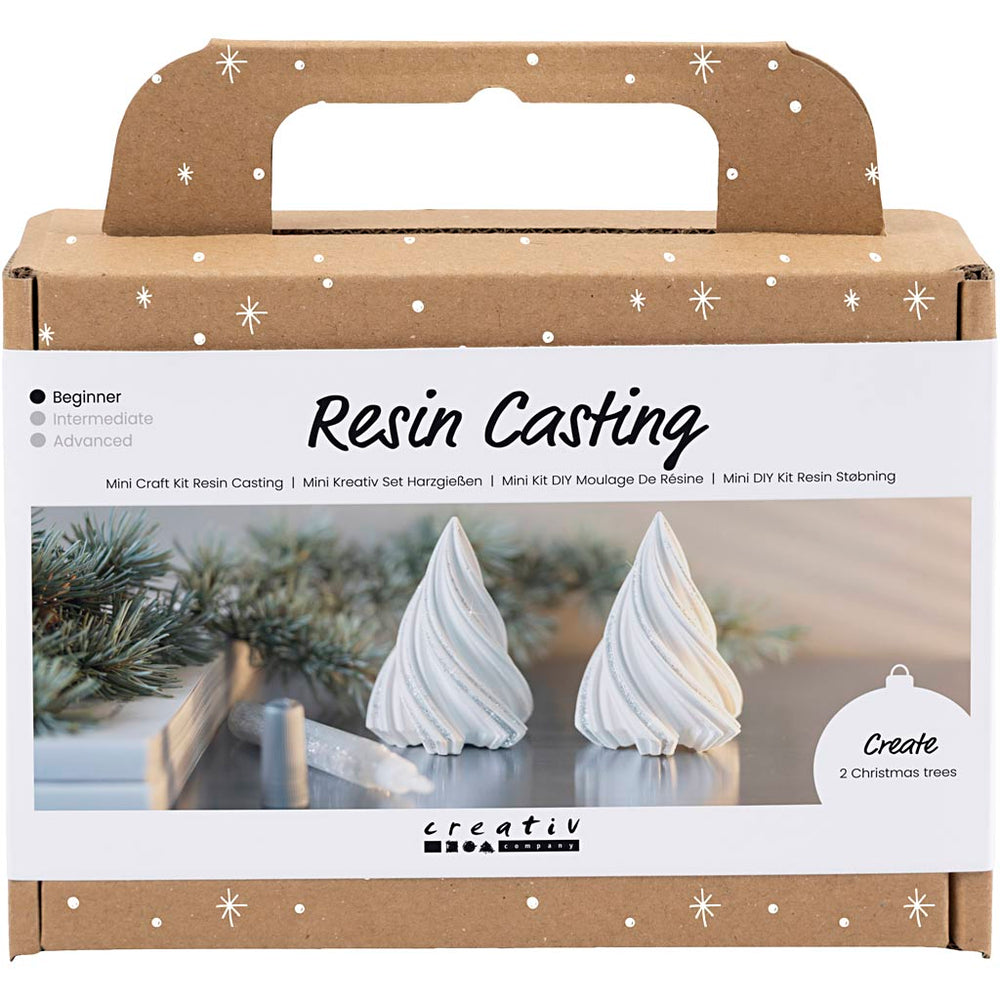 Creativ company mini hobby set resin casting, Christmas trees, white, 1 box