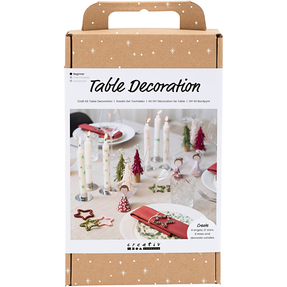 Creativ company hobby set table decoration, angels, Christmas trees, stars, various colors, 1 box