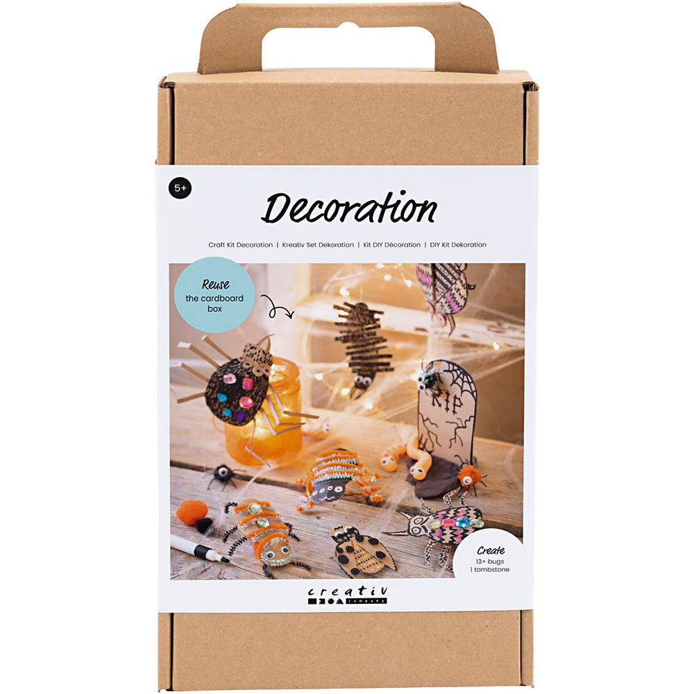 Creativ company hobby set decoration, insects, worms and gravestones, various colors, 1 box