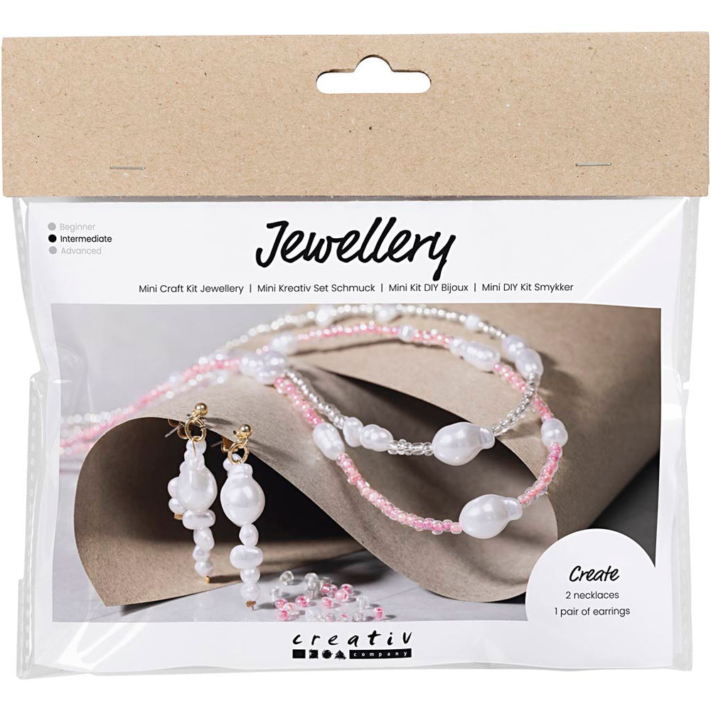 Creativ company mini hobbyset sieraden, halskettingen en oorbellen, glans, 1 doos