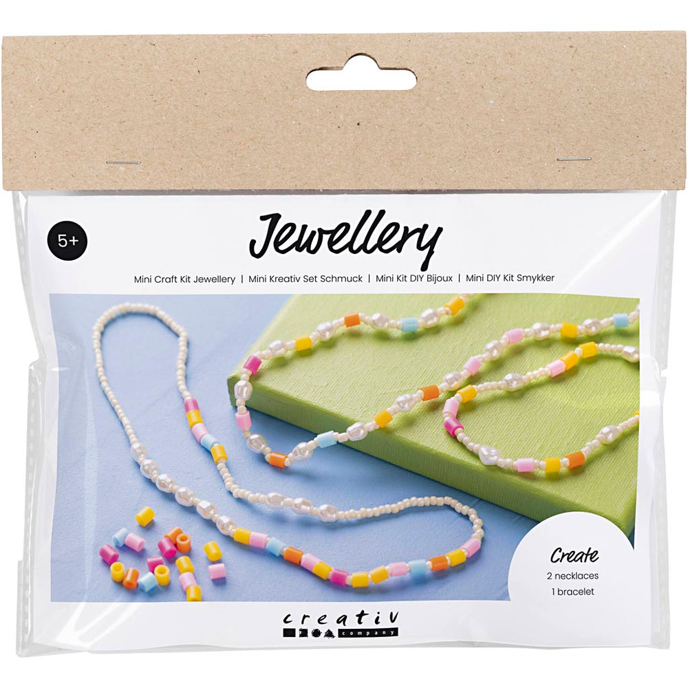 Creativ company mini hobby set jewelry, necklaces and bracelet, various colors, 1 box