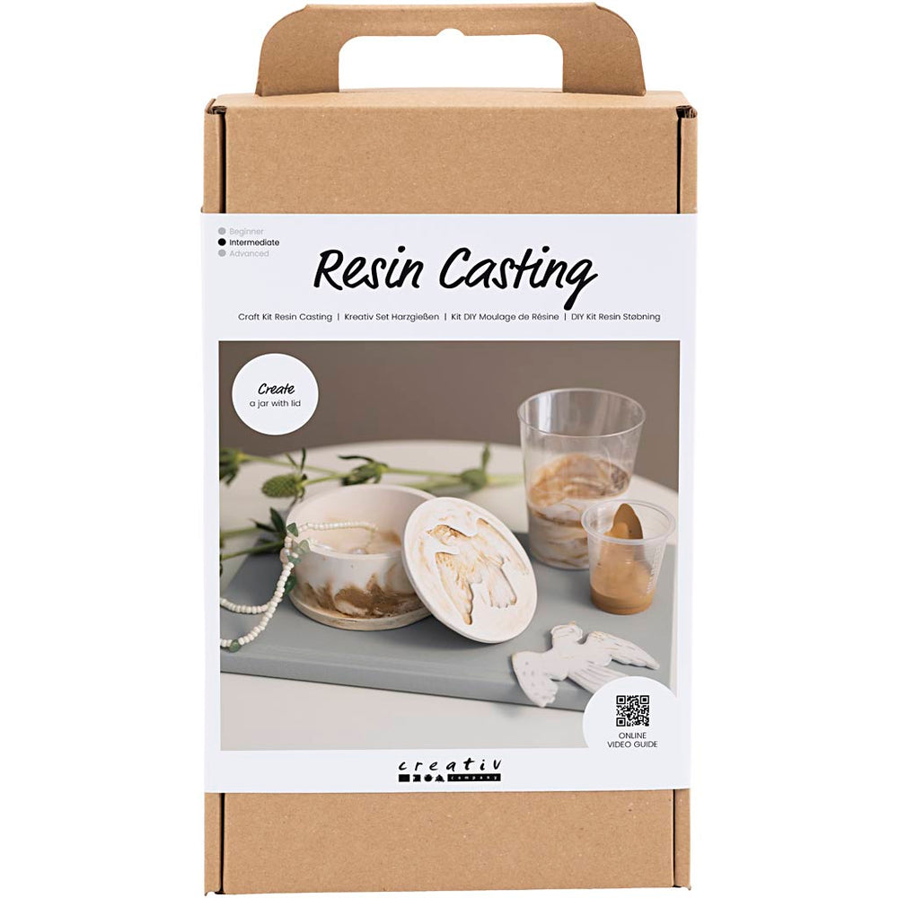 Creativ company hobbyset hars gieten, pot met deksel, beige, off white, 1 doos